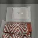 HPUK Decorative Throw Pillow Covers Set of 4 Geometric Design Linen Cushion Cover for Couch Sofa Living Room, 18"x18" inches, Coral