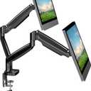 UPGRAVITY Dual Monitor Mount, Dual Monitor Desk Mount for Two Ultrawide 22"-34" Flat/Curved Computer Screens, Fully Adjustable Gas Spring Double Monitor Stand Arms Hold 26.5lbs, VESA 75x75/100x100mm