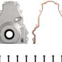 LS Front Timing Cover with w/Crank Gasket and Bolts Set Compatible with LS2 LS3 Gen 4 LSx 4.8L 5.3L 6.0L 6.2L, Cast Aluminum, 12633906, 12600326