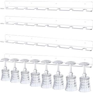 Barydat 4 Pcs Acrylic Champagne Wall Holder Clear Wine Glass Rack Wall Mounted Hanging Champagne Flute Display Stand for Home Bar Party Supplies (32")