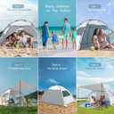 Elegear CumbreX Beach Tent Sun Shelter with Canopy, 4-5 Person Pop Up Beach Tent, Easy Setup UPF 50+ UV Protection Portable Lightweight Double Silver Coating Cabana Sun Shade Shelter - Silver