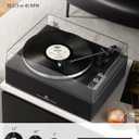 ANGELS HORN Bluetooth Vinyl Record Player with Built-in Speakers, Vintage Turntable for Beginners, Magnetic Cartridge AT-3600L, Belt Drive 2-Speed, for Music Lovers