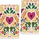 Sunwer Mexican Floral Kitchen Towels Cinco De Mayo Dish Towels Mexico Let's Fiesta 18x26Inch for Seasonal Holiday Home Decor Set of 2