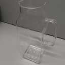 1 Pack 2 Liters/68 oz Square Glass Pitcher with Lid and Handle, Glass Carafe for Hot/Cold Water, Large Iced Tea Pitcher for Coffee, Juice
