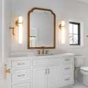 AIJIASI Gold Bathroom Wall Sconces Set of 2: 18 Inch Modern Sconces Wall Lighting 18W LED Dimmable Wall Light with Acrylic Lampshade, Brushed Gold Sconces for Bedroom Living Room Hallway (Hardwired), 18in-2pcs