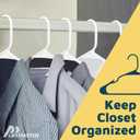 Lifemaster Plastic Clothes Hangers  Heavy Duty Hanger Set, for Organizing Clothes, Dresses, and Coat, Holds Up to 5 lbs, Space-Saving Hangers with Non-Slip Shoulder Grooves, Pack of 20, White