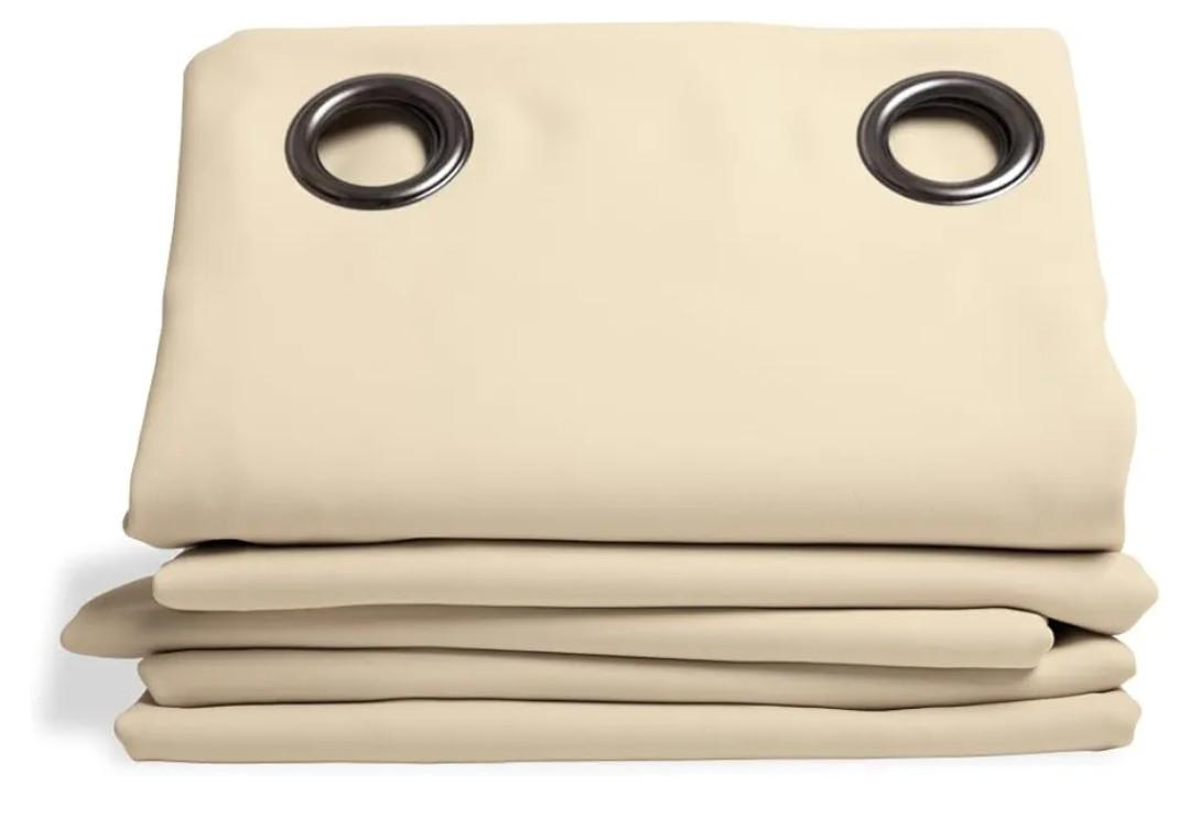Curtain for Bedroom | Light Block for Windows & Sliding Doors | Made in Europe | Grommet || Beige - Eggshell MC634