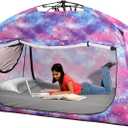 Indoor Instant Privacy Bed Tent for Sleeping,Quick Set-up Bed Canopies,Portable Bed Drapes with Large Space and 3 Doors (Galaxy, Twin)