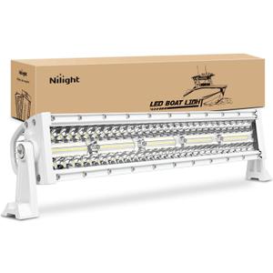 Nilight Marine LED Light Bar Navigation Lights 22 Inch White Spot Flood Combo Ponton Boat Deck Dock Lighting for Night Fishing T-top Stern Yacht Port Sailboat Trucks Tractors