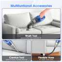 YOOHI Handheld Vacuum Cordless Rechargeable 6000Pa Mini Hand Held Vacuum, LED Light, 2025 Mins Runtime, USB Charging, 500ML Cup Lightweight Small Vacuum Cleaner Cordless for Car/Office/Home