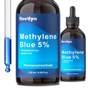 Methylene Blue Drops 5%, 99.99% Purity USP Pharmaceutical Grade Solution for Humans, No Formaldehyd, 4.06 OZ FL