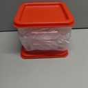 Suclain 2 Pcs Square Food Storage Container Polycarbonate Clear Food Container with Lid Commercial Rice Storage with Graduations for Commercial Kitchen(2 Qt,Red)