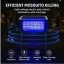 Solar Bug Zapper Outdoor, Pest Control Waterproof High Powered 4500v, Electric Mosquito Killer Rechargeable Mosquito Zapper Fly Trap for Terrace Garden Backyard, Patio Rv Approx 323-753 sq ft