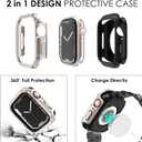 KADES Solid Stainless Steel Band Compatible with Apple Watch 49mm 45mm 44mm 42mm 41mm 40mm 38mm, Metal Strap for Apple Watch Ultra 2/1, Apple Watch Series 9/8/7/6/5/4/SE/SE2022/3/2/1 for Women and Men (Black+Starlight/Black)