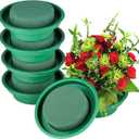 Hahood 8 Packs Green Floral Foam Rounds in Bowls DIY Flower Arrangement Kit for Fresh and Artificial Flowers, 4.7 Inch Diameter, Simple Style, Flower Foam