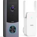 aosu Doorbell Camera Wireless, Local Storage, 5MP Ultra HD, Triple Motion Detection, 2.4/5 GHz WiFi, Built-in 8GB, Rechargeable Battery, Alexa & Google Compatible