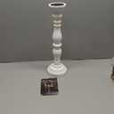 White Rustic Candle Holders for Pillar Candles,18-Inch Vintage Wooden Candle Holders Pillar, Candle Holder for Candle sticks, Farm house Style Accent Decor, Gift for Home (1Piece, 5.5" x 5.5" x 18.3")