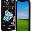 Cool Phone Case for iPhone 14 Case for Boys Men Street Design Aesthetic Shockproof Basketball Sneaker Sports Designer Cases Compatible with iPhone 14 Black