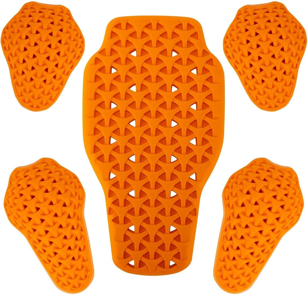 PSLER CE Level 1 Certified Motorcycle Armor Back Pad and CE Level 2 Certified Elbow and Shoulder Protection Pads Set,Motorcycle Armor Back Protector Inserts for Motorcycle Jackets,5PCS