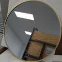 Gold Round Mirror, 24 inch Circle Wall Mirror for Bathroom Vanity, Entryway Living Room with Metal Frame for Home Decor