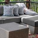14 Piece Outdoor Patio Waterproof Cushion Covers, Fits 6-Seat Wicker Rattan Sectional Couch Chair Furniture Cover Replacement Set - Fade-Resistant Patio Cushion Covers with Zipper, 25.6Lx25.6Wx4H Inch