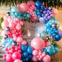 6 x Pink Blue Purple Balloons, 12 Inchs Blue Pink Metallic Silver Cartoon Theme Balloons for Kids Birthday Hawaii Tropical Party Supplies Video Gaming Baby Shower Party Decorations