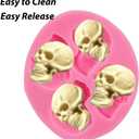 2 x Chocolate Candy Molds, Halloween Skulls Silicone, Fondant Mold for Cake Decoration Wedding Party Supplies Set of 3