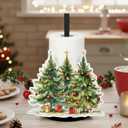 Christmas Tree Paper Towel Holders 11.8 Inches Vintage Paper Towel Holder Countertop Christmas Kitchen Countertop Decor for Holiday Kitchen Indoor