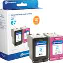 Dataproducts Remanufactured High Yield Black, Tri-Color Ink Cartridges Replacement for HP 67 (3YP29AN) 2-Pack