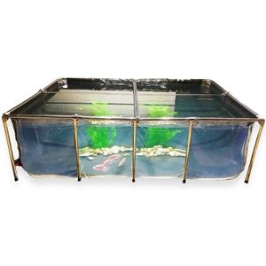 470 Gallon PVC Canvas Aquarium Fish Pond, Above Ground Aquarium Pool with Transparent Clear Viewing Panel, Indoor Outdoor Portable Pond for Koi Goldfish Backyard Garden Decoration