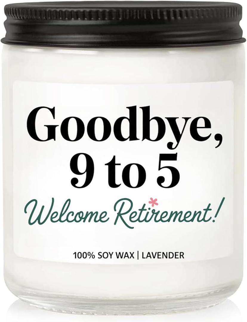 Men Women Retirement Gifts - Farewell Gift for Colleagues, Lavender Scented Candle for Women, Men, Friends, Colleagues, Teachers, Fun Retirement Candle (Style 9)