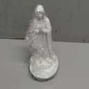 Qunclay Virgin Mary Rosary Necklace Holder 7.8" H Virgin Mary Statue Our Lady of Lourdes Statue with Cross Rosary Blessed Catholic Figure Gifts for Women Religious Home Decor(White)