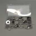 ZQZ 290Pcs Flat Washers, 304 Stainless Steel Fender Washers Assortment, 15 Different Sizes Wide Washer M3 M4 M5 M6 M8 M10 M12 Assorted Flatwashers Kit