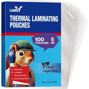 Uinkit 5mil Legal Size Laminating Pouches, 100 Pack Laminating Sheets 8.5x14 Inches - Maximum Protection for Heavy Duty Menus, Safety Protocols, Machine Manuals & Outdoor Signage with Laminator