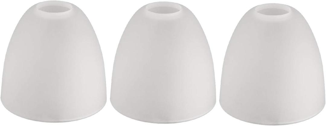 Giluta Bell Shaped Glass Shade Frosted Style Glass Shades Replacement for Ceiling Fan Light Wall Light and Pendant, Lipless with 1-5/8 inch Fitter Opening, 3 Pack