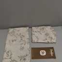 jinchan Floral Linen Tier Curtains Floral Sage on Beige Cafe Curtains 24 Inch Length Kitchen Living Room Bedroom Bathroom Farmhouse Rustic Country Rod Pocket 2 Panels