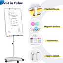 Mobile Whiteboard 36 x 24 inches Portable Magnetic Dry Erase Board, 3' x 2' Stand Easel White Board Dry Erase Easel Standing Board with Flipchart Hooks