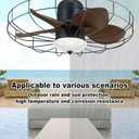 23" Outdoor Gazebo Fan, Plug-in Wet Rated Outdoor Ceiling Fan with Dimmable Light and Memory Remote, Outdoor Hanging Fan For Gazebo, Patio, Waterproof  F234-23IN-BK-Light