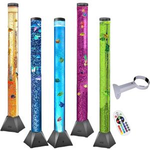 CALOVER LED Sensory Bubble Fish Tube Night Lamp 4Ft with Wall Bracket- Color Changing, Wall-Mountable Aquarium Tank Light for Mood Enhancement, ADHD Autism Relief -Gift for Kids, Men, Women