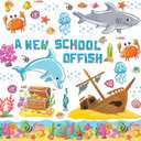 Outus 105 Pieces Under The Sea Bulletin Board Decorations Set Summer Ocean Bulletin Board Decorations Sea Animals Cutouts for Classroom School Chalkboard Church Wall Sunday Decor