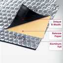 Sound Deadening Mat for Cars, 50 mil 10 sqft, Butyl Automotive Sound Deadener, Noise Insulation Dampening Material for Car Trunk, Speaker, Door, Floor and Ceiling, Silver