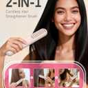 Cordless Hair Straightener Brush, Portable Hair Straightener with Cooling Mode, Negative Ions for Frizz-Free Shine & LED Display, USB-C Charging & Fast Heating, Gift for Women