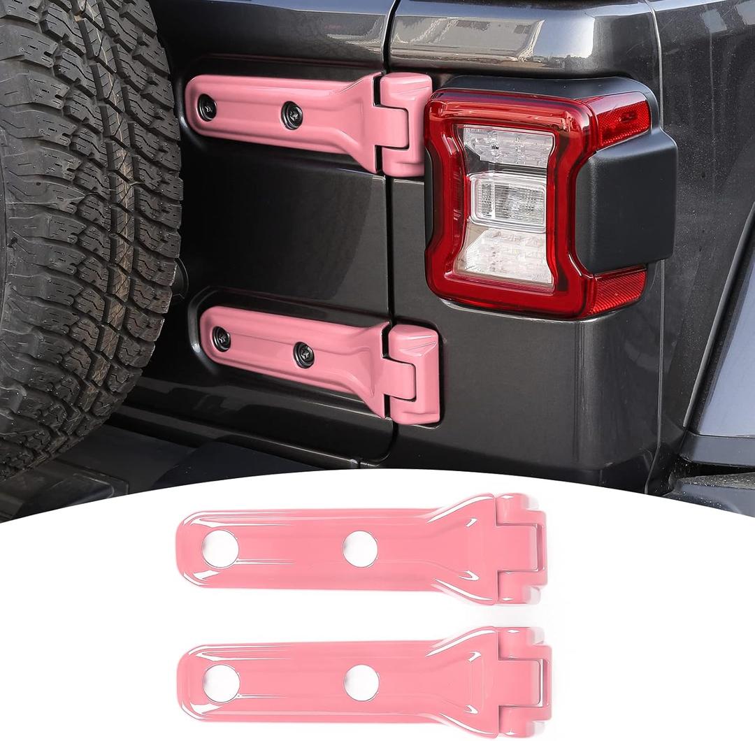 JeCar Pink Tailgate Hinge Cover Trim for 2018-2024 2025 Jeep Wrangler JL & Unlimited