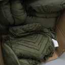 Andency Olive Green Comforter Set King Size, Boho Soft Fluffy Warm Lightweight Bedding Comforter Sets for King Bed, 3 Pieces Chevron Tufted Aesthetic Microfiber Lightweight Comforter Set (King (104"x90"))