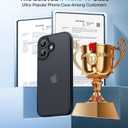 Shockproof for iPhone 16 Case, [Full Camera Protection] [Military-Grade Drop Protection] Protective Anti-Yellow Slim Translucent Matte Skin-Friendly for iPhone 16 Phone Case, Black