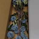 Floroom 5pcs Dusty Blue Faux Silk Mums Artificial Flowers, Bulk Fake Small Mini Chrysanthemums with Stems for DIY Slate Blue Wedding Centerpieces Floral Arrangements Vase Fillers Home Decorations