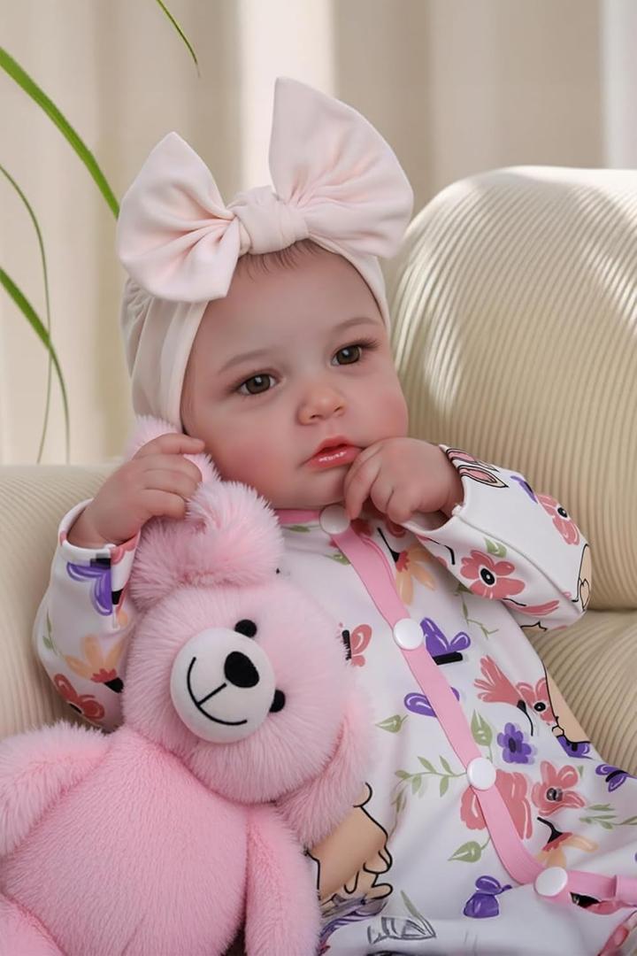 BABESIDE Reborn Baby Dolls - 20-inch Cute Soft Vinyl Realistic Baby Doll Real Life Baby Dolls with Complete Accessories Perfect for Cuddling, Playtime, and Gift Giving (Pink)