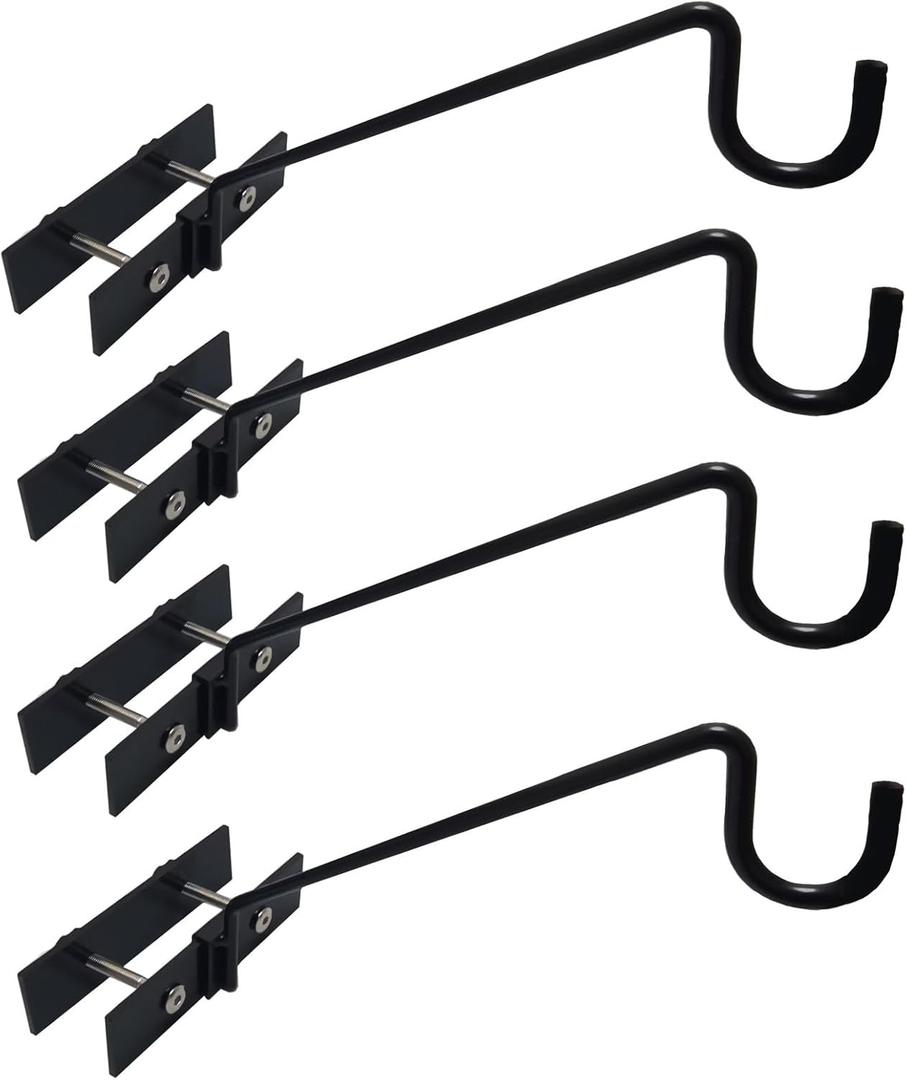 Heavy Duty Railing Deck Bird Feeder Hanger Hook Mount 13 Inch 4 Pack for Bird Feeders,Planters,Plants Flower Suet Baskets,Lanterns,Wind Chimes Holiday Decoration (4 Pack)