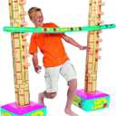 Fun Express Limbo Game for Kids and Adults - 5 Feet Tall Adjustable Carnival Games Set for Birthday Party Games | Outdoor Games for Pool Party, Luau Games & Field Day Activities | 3-Piece Vinyl Kit