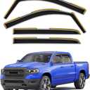 in-Channel Window Rain Guards Fit for Dodge RAM 1500 (New Body Style Includes TRX) 2019-2026 Crew Cab Truck, Extra Durable Vent Visors Window Deflector Vent Shades Car Accessories -4 pcs